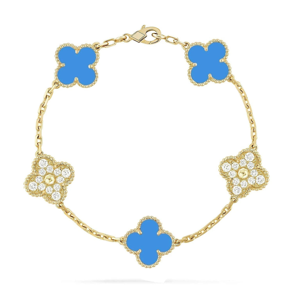 [Super CiCi ] CLOVER 5 MOTIF ARMBAND BLAUER ACHAT KOLLEKTION