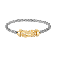 [Bieber Jewelry ]CHANCE LARGE 8 FIGURE BUCKLE HALF DIAMOND BRACELET GOLD
