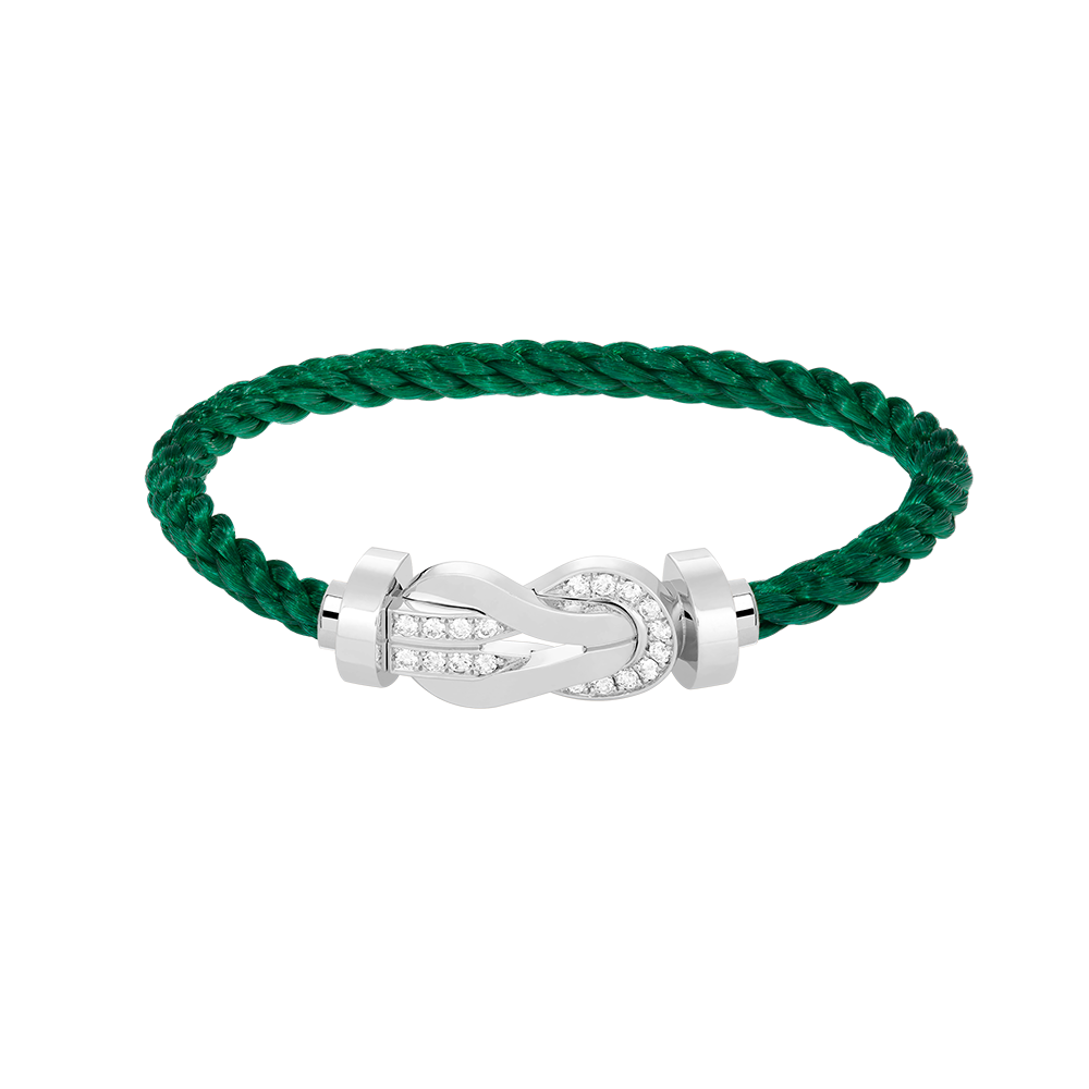 [Super CiCi ]CHANCE LARGE 8 FIGURE BUCKLE HALF DIAMOND BRACELET SILVER