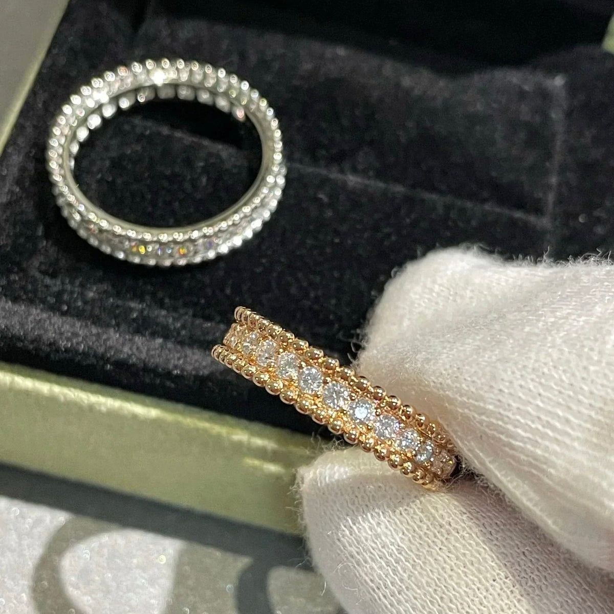 [Super CiCi ]PERLEE DIAMANT-RING AUS ROSÉGOLD