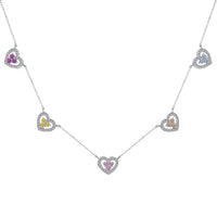 [Bieber Jewelry ]Sparkling Five Heart Necklace
