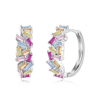 [Bieber Jewelry ]Dazzling Colorful Emerald Cut Daily Earrings