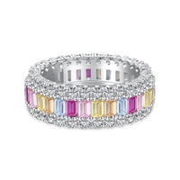 [Bieber Jewelry ]Dainty Colorful Radiant Cut Daily Ring