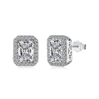 [Bieber Jewelry ]1.0 Carat Luxurious Dainty Emerald Cut Daily Earrings