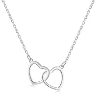 [Bieber Jewelry ]Sterling Silver Love Double Ring Necklace