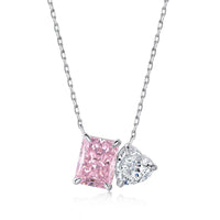 [Bieber Jewelry ]Dazzling Square & Heart Shape Necklace
