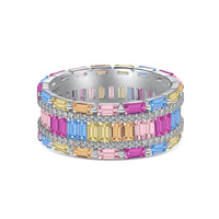 [Bieber Jewelry ]Dazzling Colorful Radiant Cut Party Ring