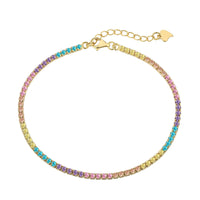[Bieber Jewelry ]Dazzling Colorful Round Cut Daily Bracelet