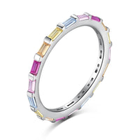 [Bieber Jewelry ]Exquisite Multicolored Emerald Cut Daily Ring