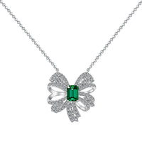 [Bieber Jewelry ]Luxurious Flower Shape Emerald Cut Necklace