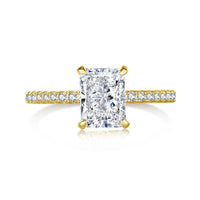[Bieber Jewelry ]2.0 Carat Dazzling Sparkling Radiant Cut Party Ring