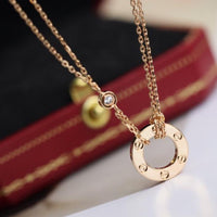 [Bieber Jewelry ]LOVE NECKLACE ADJUSTABLE ROSE GOLD 2 DIAMOND