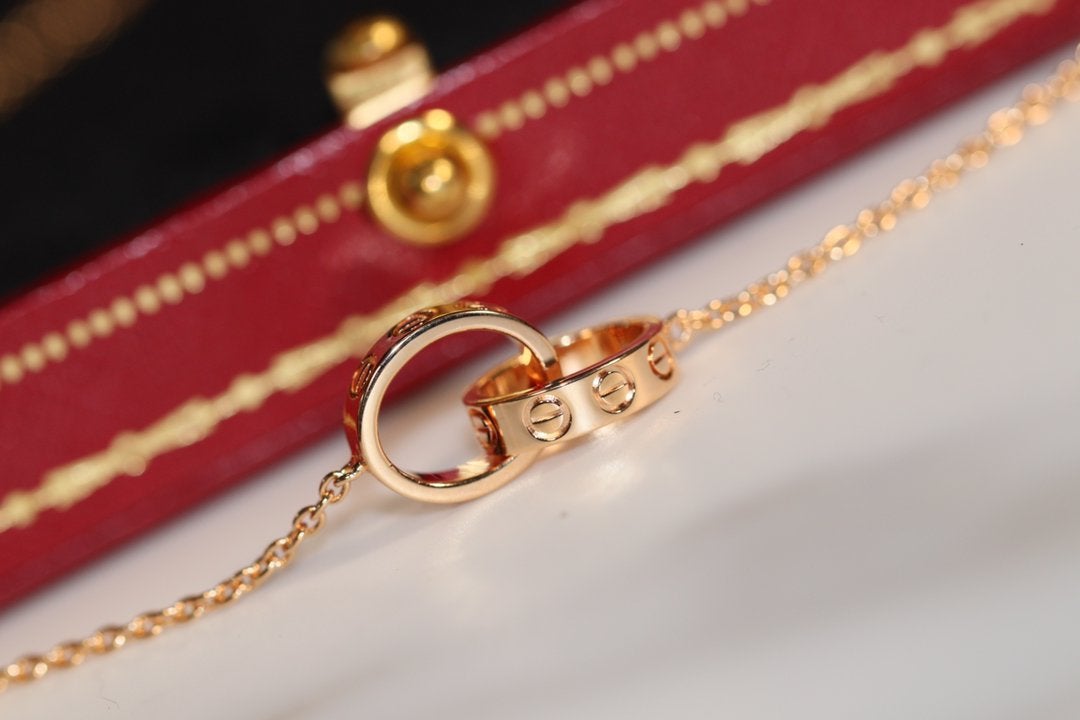 [Super CiCi ]LIEBESKETTE ROSÉGOLD UND SILBER