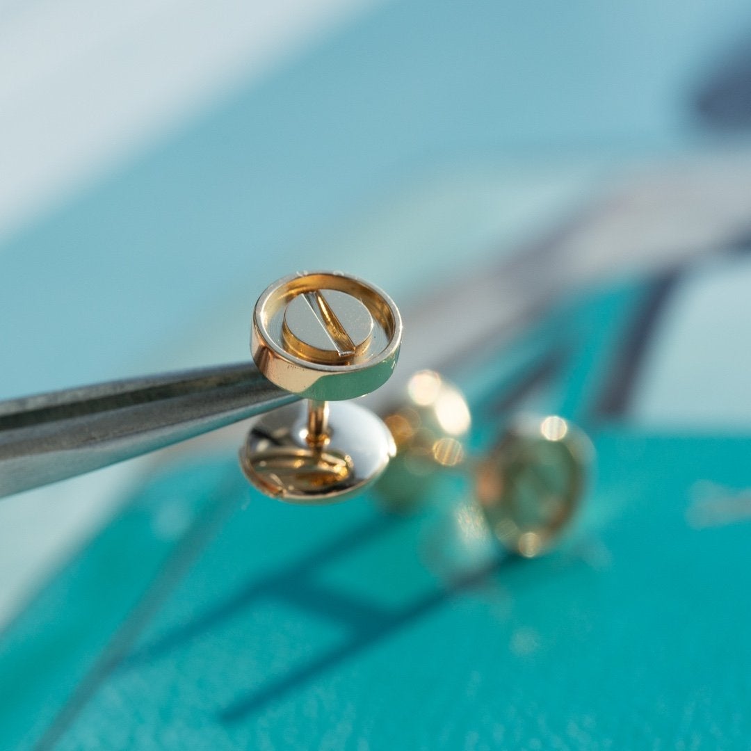 [Super CiCi ]LOVE OHRRINGE ROSÉGOLD 10MM