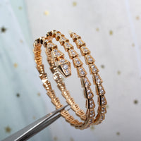 [Bieber Jewelry ]SERPENTI BRACELET PINK GOLD DIAMOND DOUBLE ROW