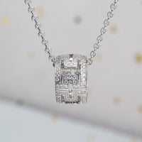 [Bieber Jewelry ]PARENTESI NECKLACE SILVER DIAMOND