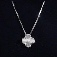 [Bieber Jewelry ]CLOVER  15MM DIAMOND LASER NECKLACE SILVER