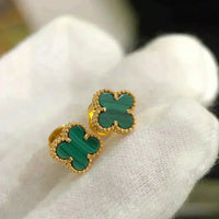[Bieber Jewelry ]CLOVER MINI 9.5MM MALACHITE  EARRINGS