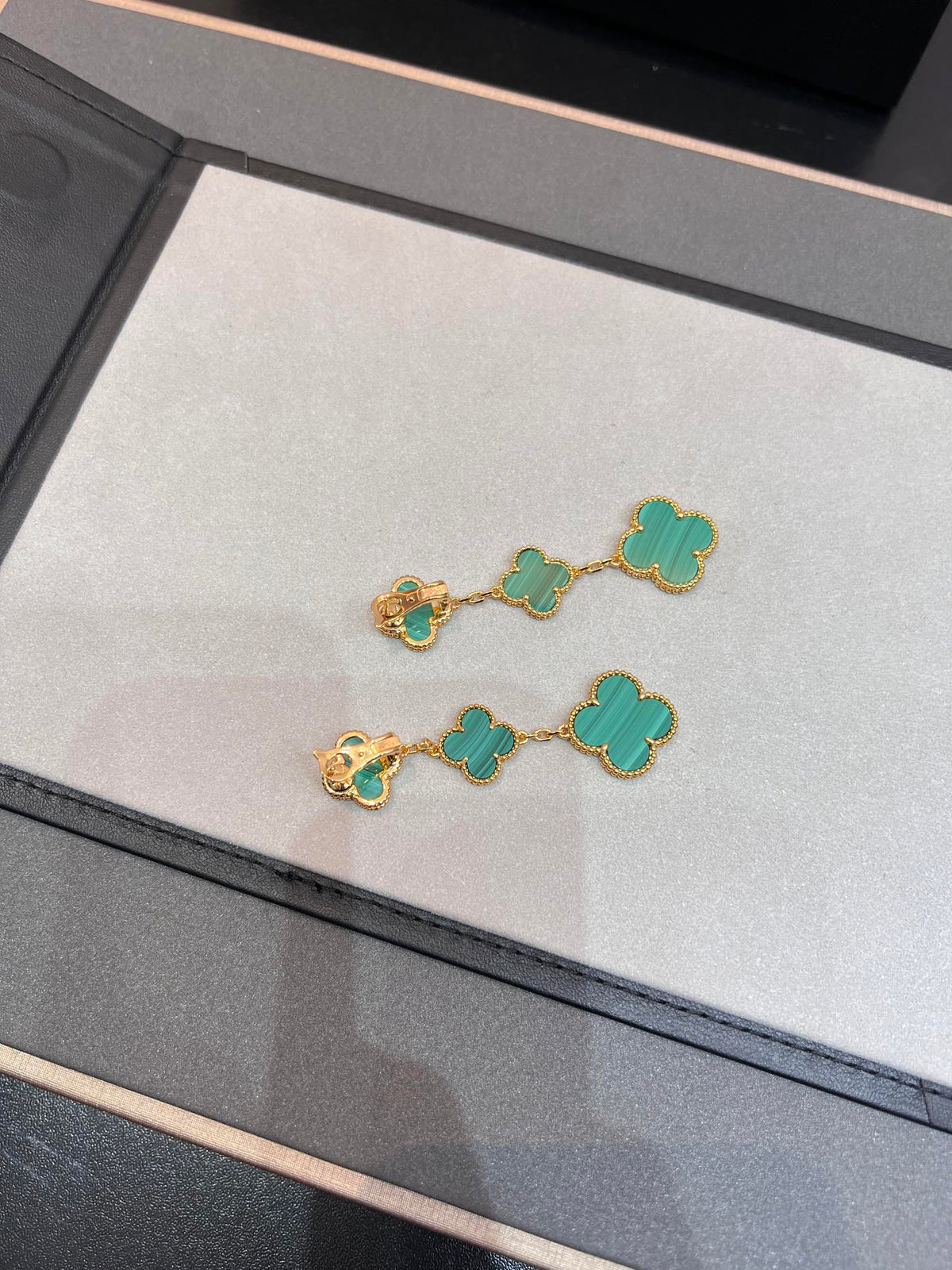 [Super CiCi ]CLOVER MALACHITE 3 MOTIVE GOLD