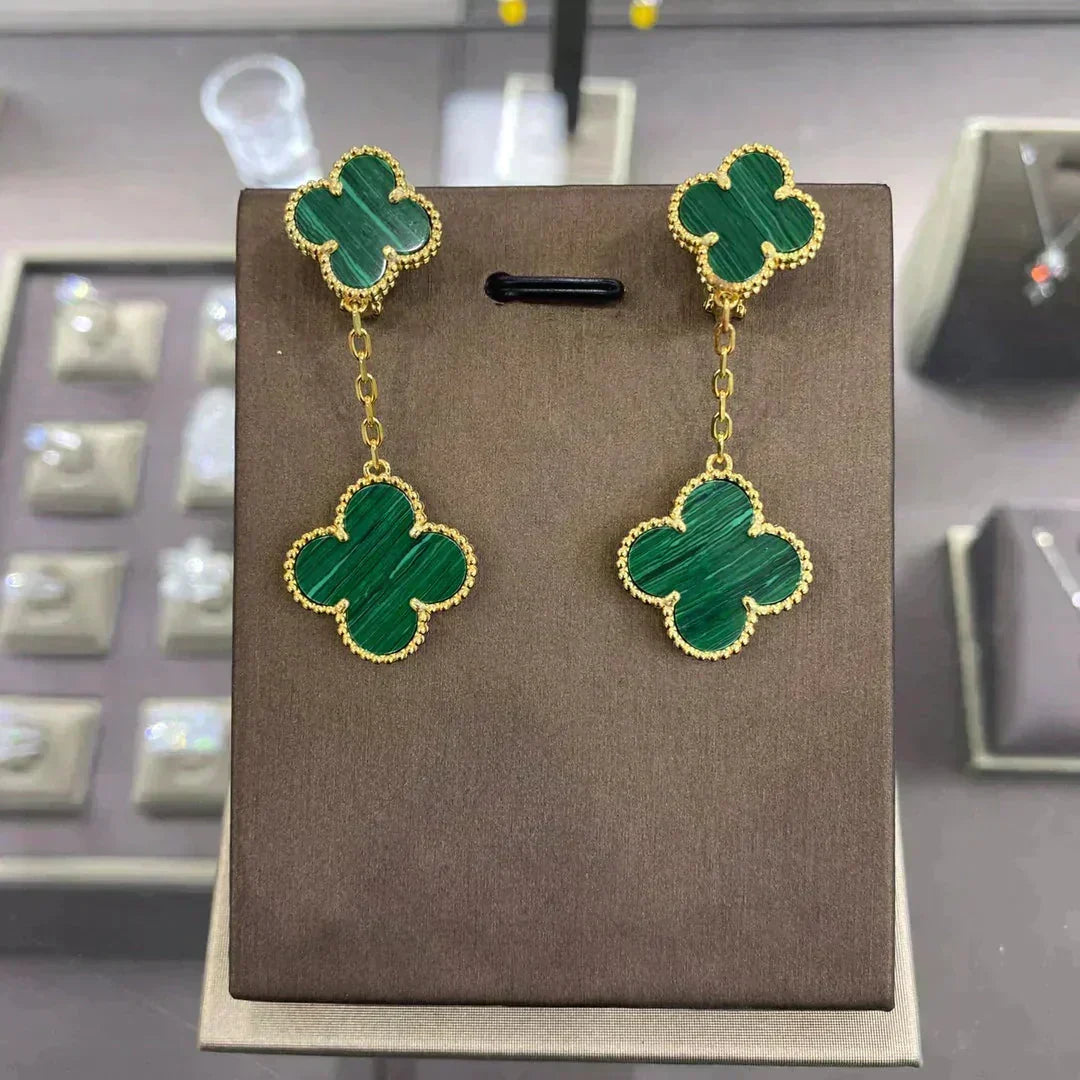 [Super CiCi ]CLOVER OHRRINGE MIT 2 MOTIVEN (MEHRERE AUSWAHLMÖGLICHKEITEN)