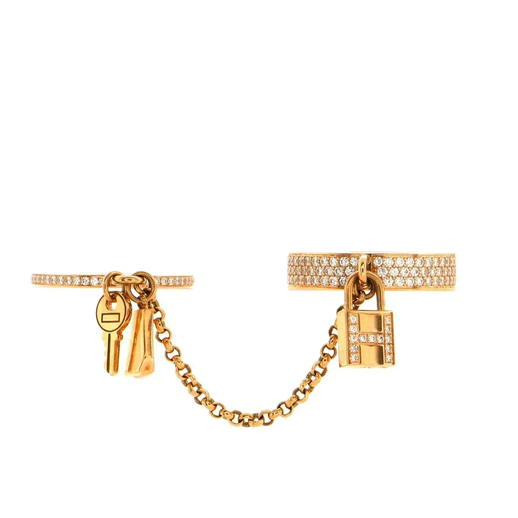 [Super CiCi ]HM KELLY CLOCHETTE DOUBLE RING IN  WITH DIAMONDS