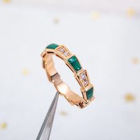 [Bieber Jewelry ]SERPENTI RING PINK GOLD MALACHITE DIAMOND 3MM