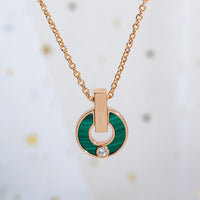 [Bieber Jewelry ]GARI NECKLACE PINK GOLD MALACHITE