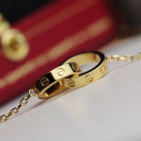 [Bieber Jewelry ]LOVE NECKLACE DOUBLE RING GOLD