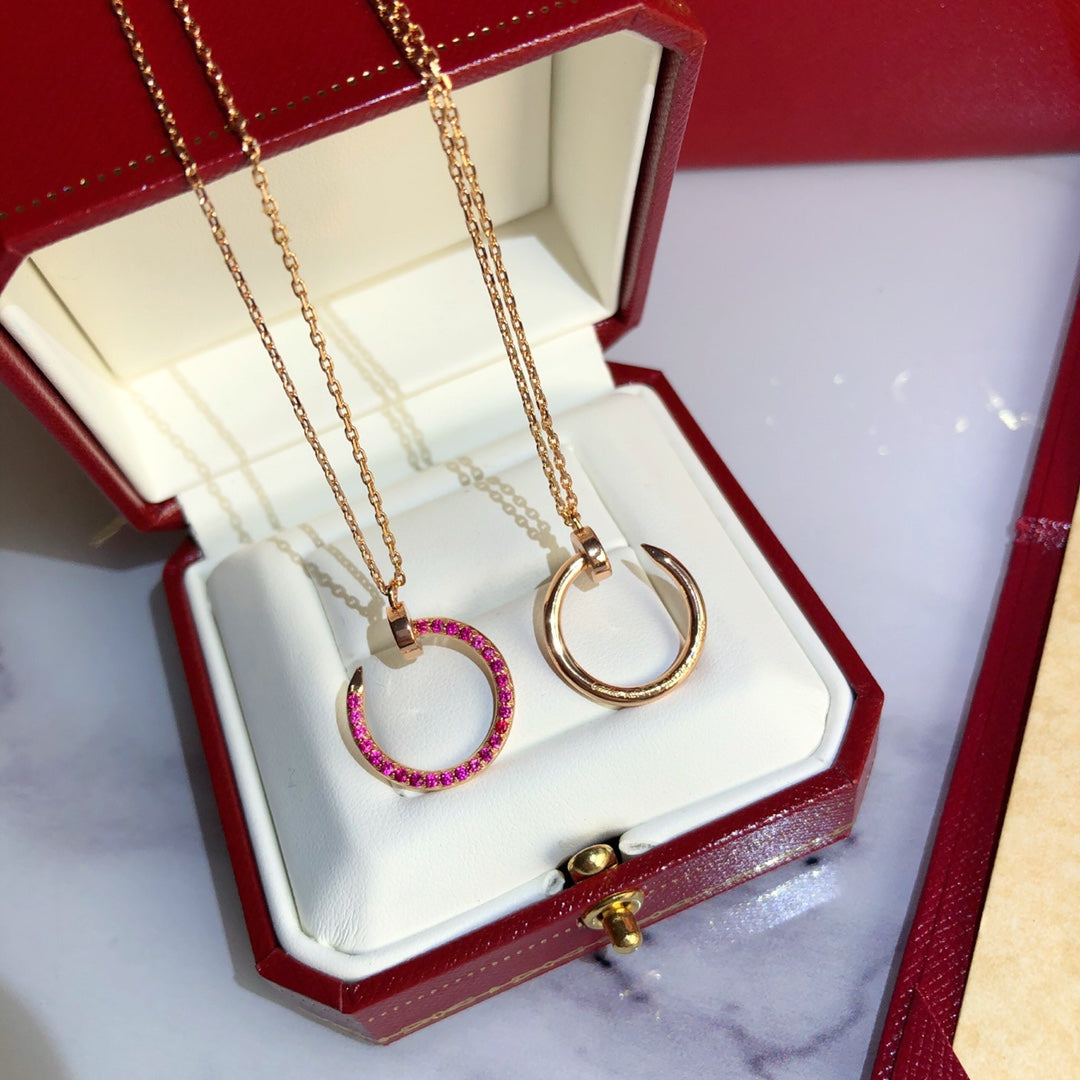 [Super CiCi ]JUSTE HALSKETTE GOLD ROT DIAMANTEN