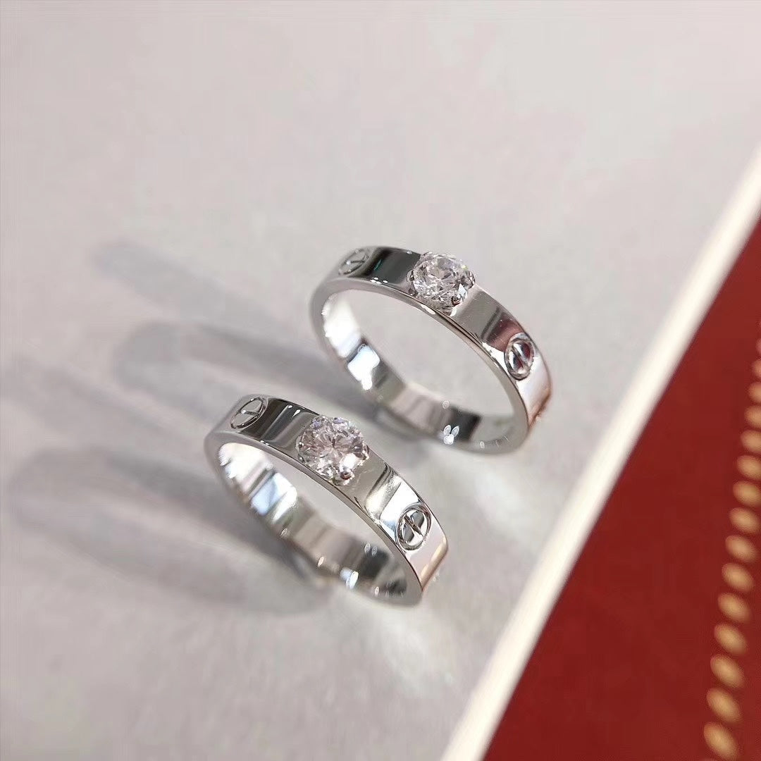 [Super CiCi ]LOVE RING 3,6MM 1 GROSSER DIAMANT