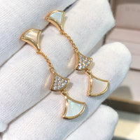 [Bieber Jewelry ]DREAM EARRINGS 3 MOTIFS DIAMOND MOP PINK GOLD
