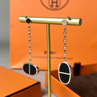 [Bieber Jewelry ]CHAINE VERSO BLACK CERAMIC EARRINGS