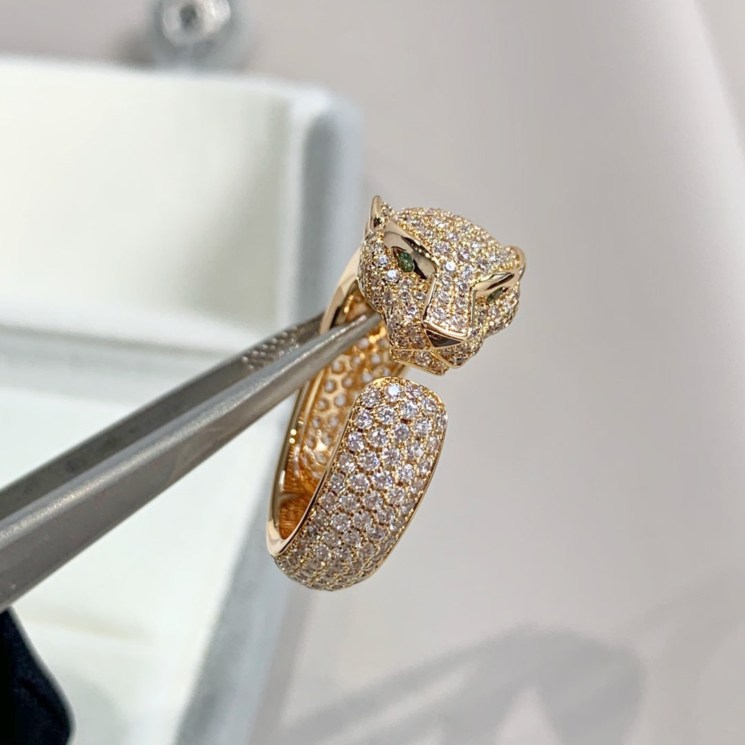 [Super CiCi ]PANTHERE DIAMONDRING AUS ROSÉGOLD