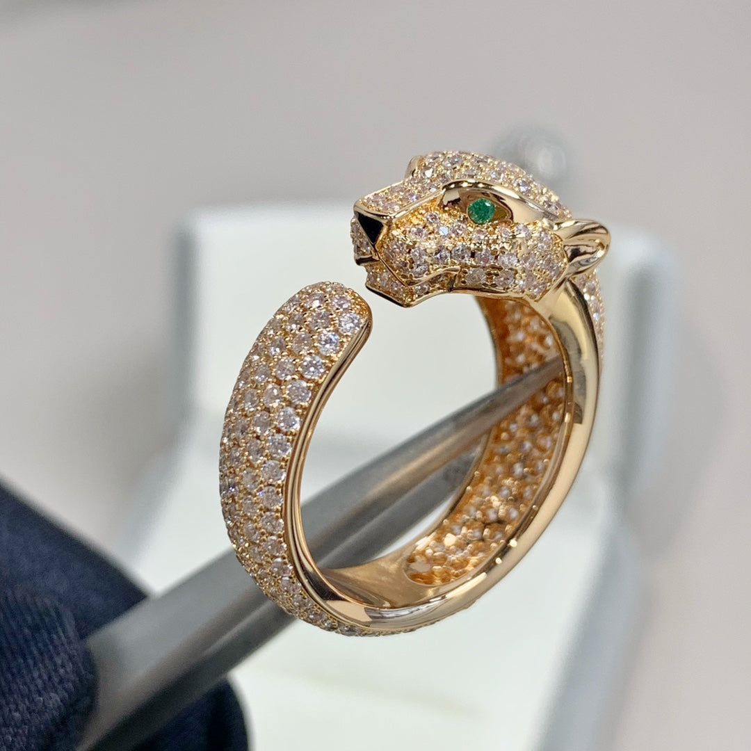 [Super CiCi ]PANTHERE DIAMONDRING AUS ROSÉGOLD