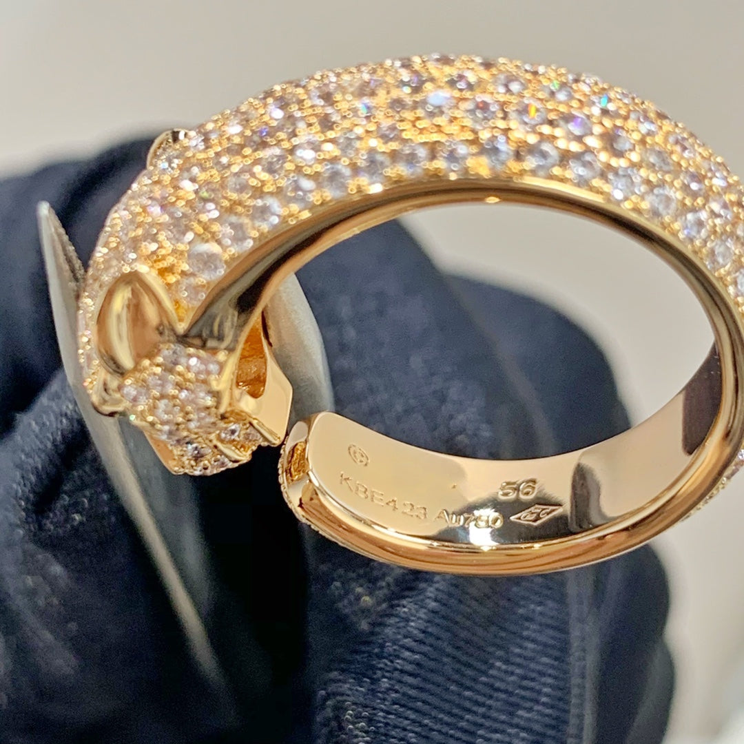 [Super CiCi ]PANTHERE DIAMONDRING AUS ROSÉGOLD