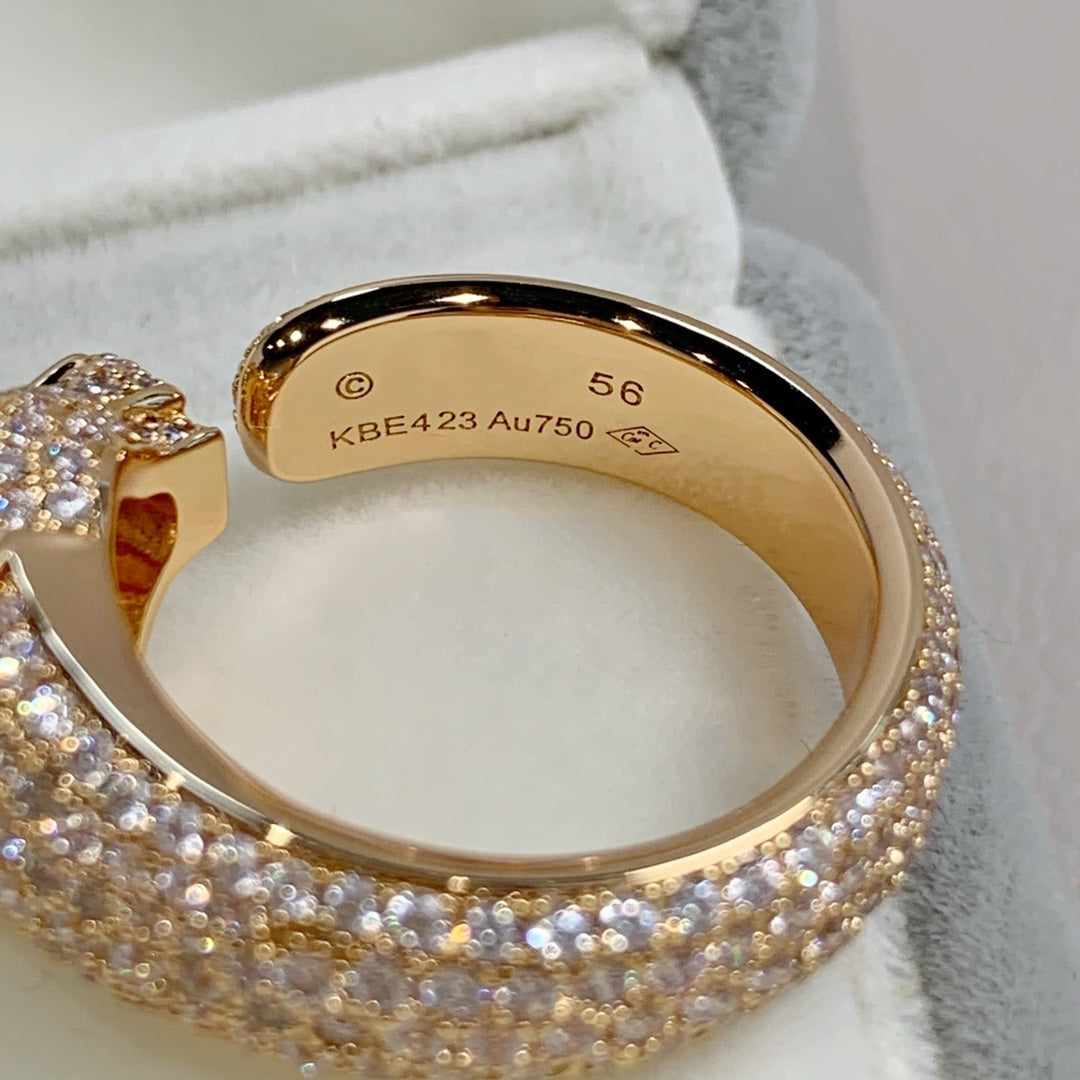 [Super CiCi ]PANTHERE DIAMONDRING AUS ROSÉGOLD