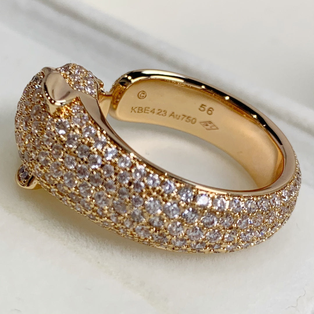 [Super CiCi ]PANTHERE DIAMONDRING AUS ROSÉGOLD