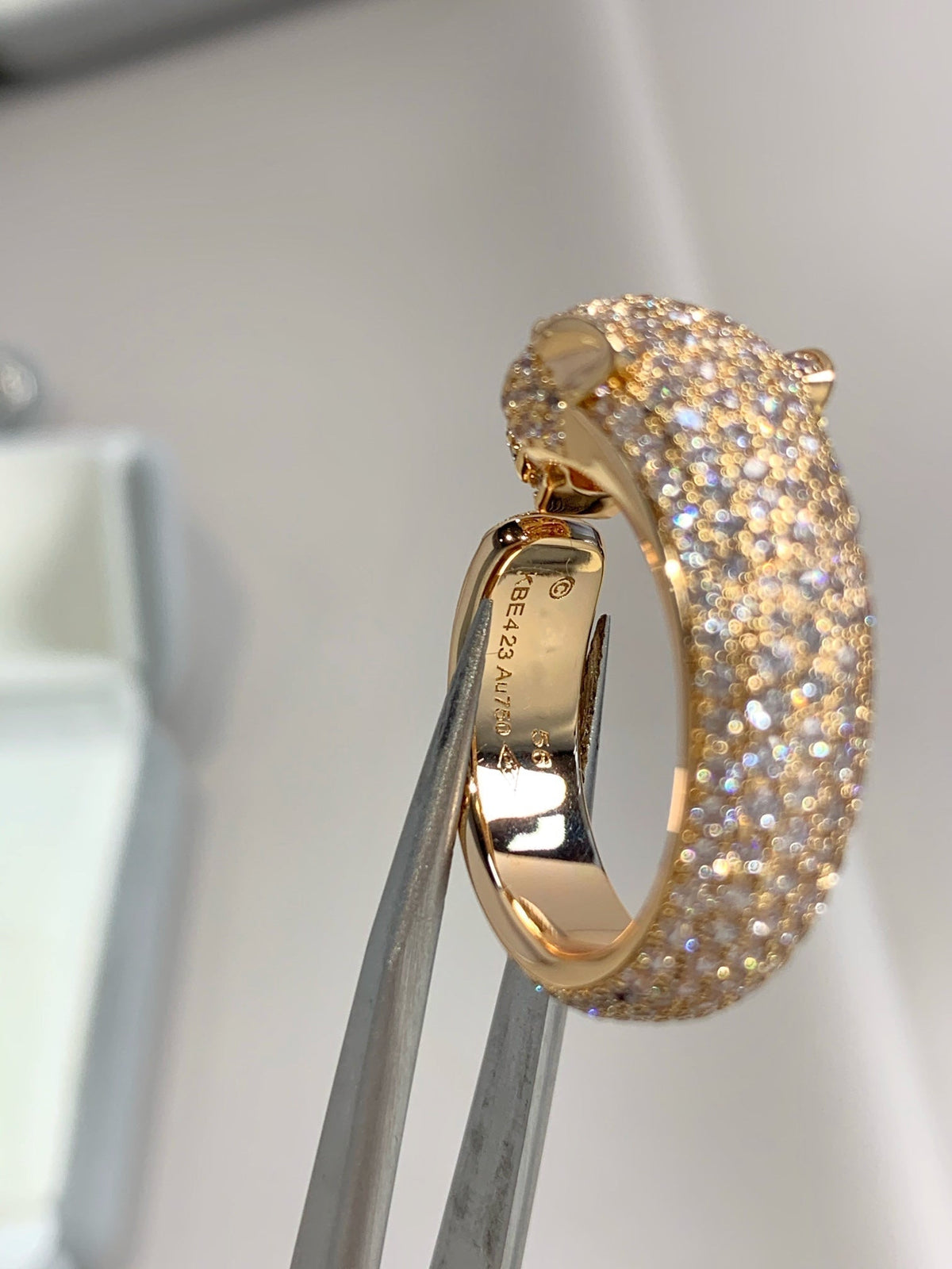 [Super CiCi ]PANTHERE DIAMONDRING AUS ROSÉGOLD
