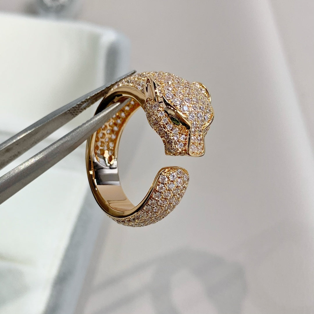 [Super CiCi ]PANTHERE DIAMONDRING AUS ROSÉGOLD