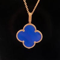 [Bieber Jewelry ]CLOVER 25MM NECKLACE TURQUOISE ROSE GOLD