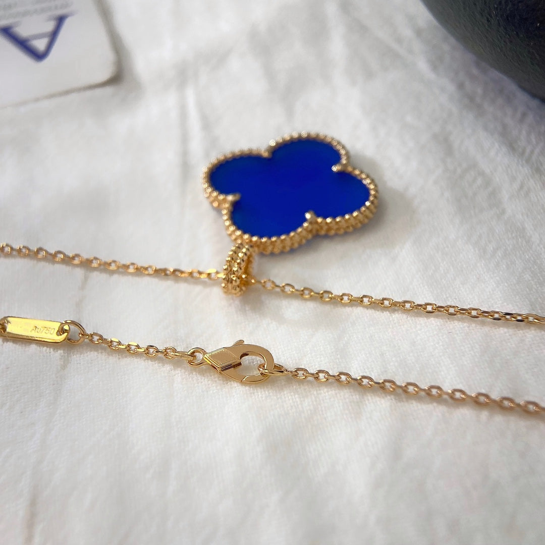 [Super CiCi ]CLOVER 25MM HALSKETTE TÜRKIS ROSÉGOLD