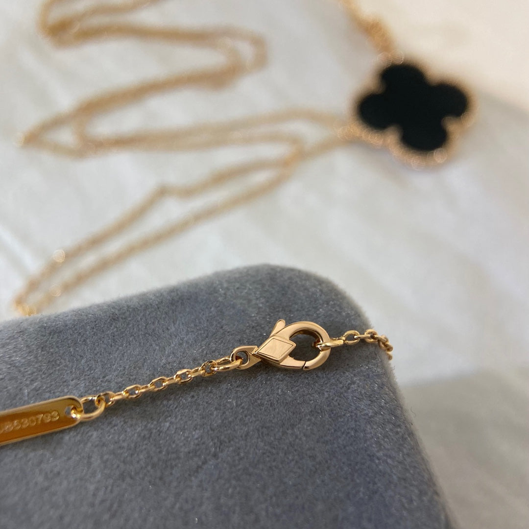 [Super CiCi ]CLOVER 25MM HALSKETTE GOLD ONYX