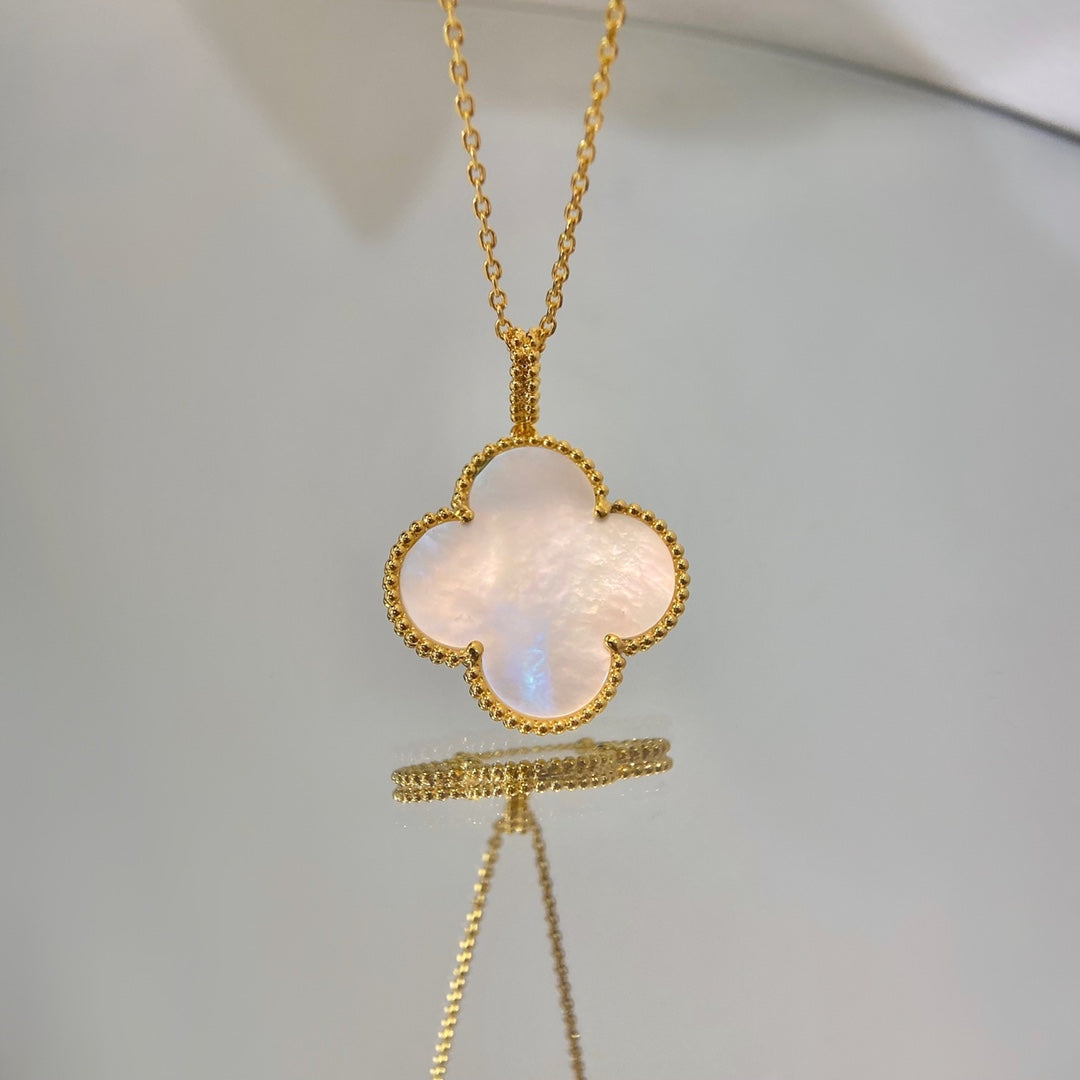 [Super CiCi ]CLOVER 25MM PERLMUTT GROSSE ANHÄNGERKETTE