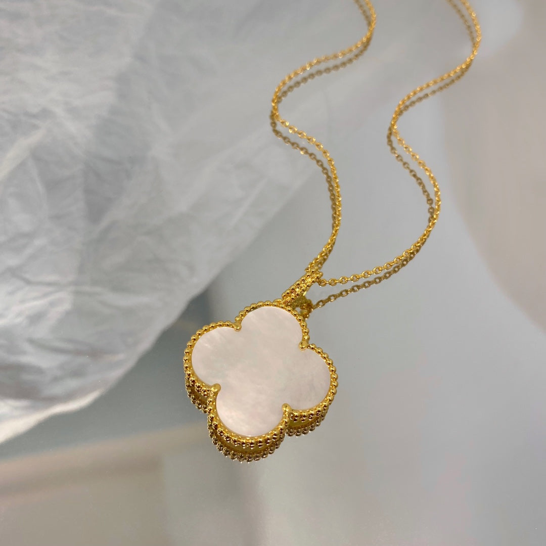 [Super CiCi ]CLOVER 25MM PERLMUTT GROSSE ANHÄNGERKETTE