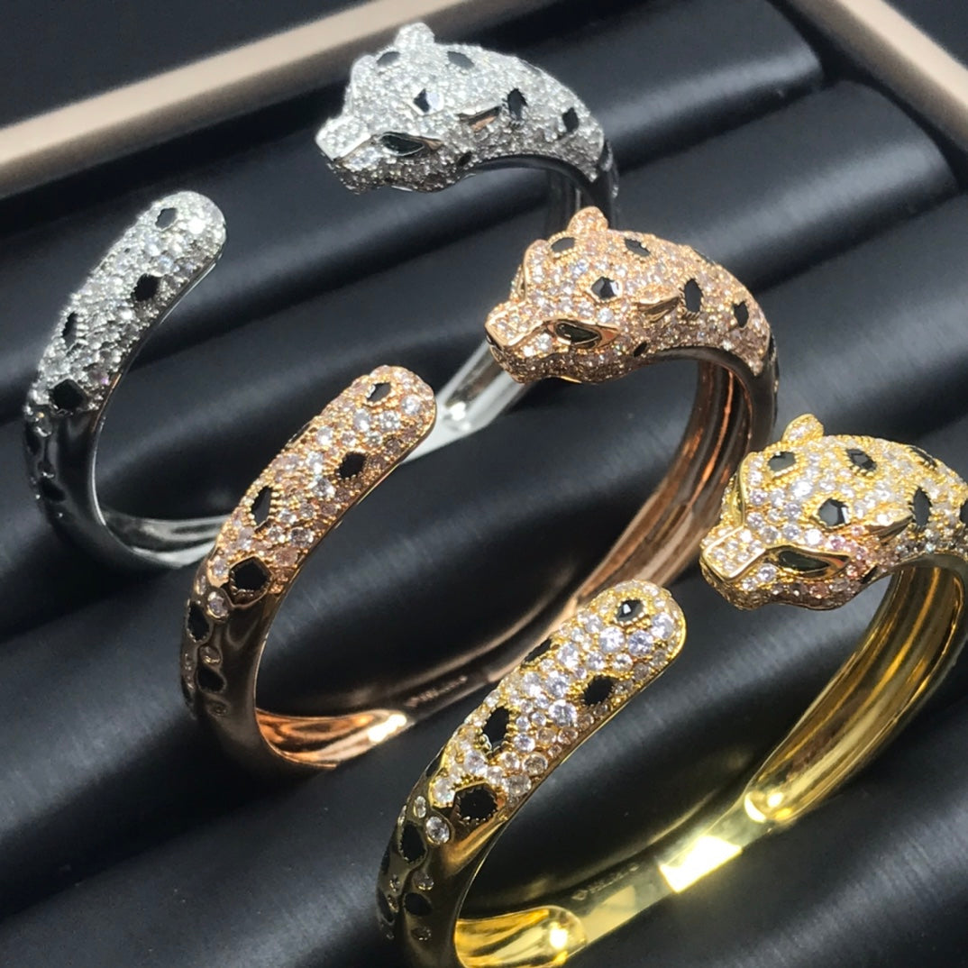 [Super CiCi ]PANTHERE GROSSES ARMBAND DIAMANTEN