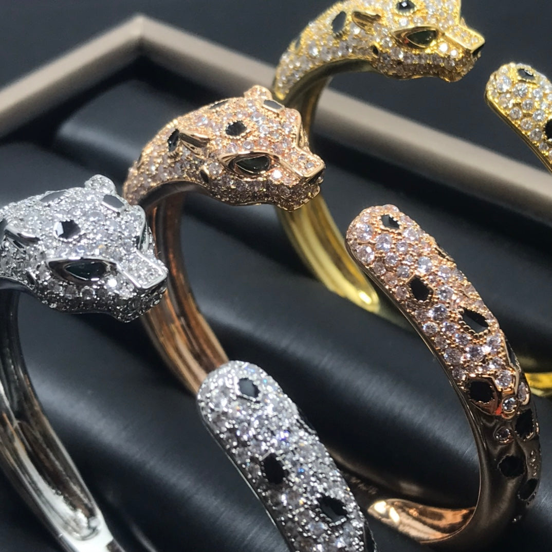 [Super CiCi ]PANTHERE GROSSES ARMBAND DIAMANTEN
