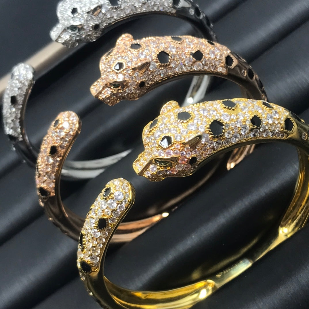 [Super CiCi ]PANTHERE GROSSES ARMBAND DIAMANTEN
