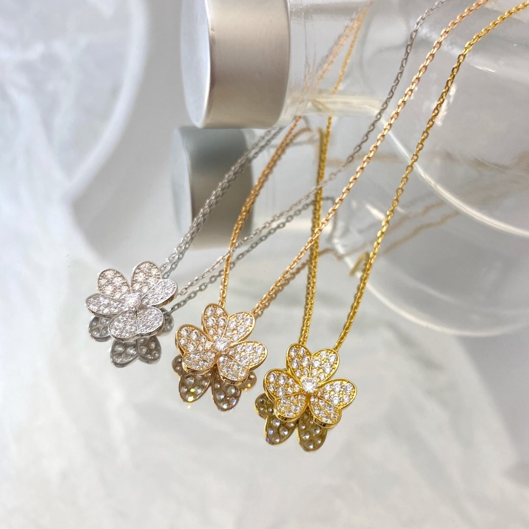 [Super CiCi ]BLUMEN-DIAMANT-HALSKETTE