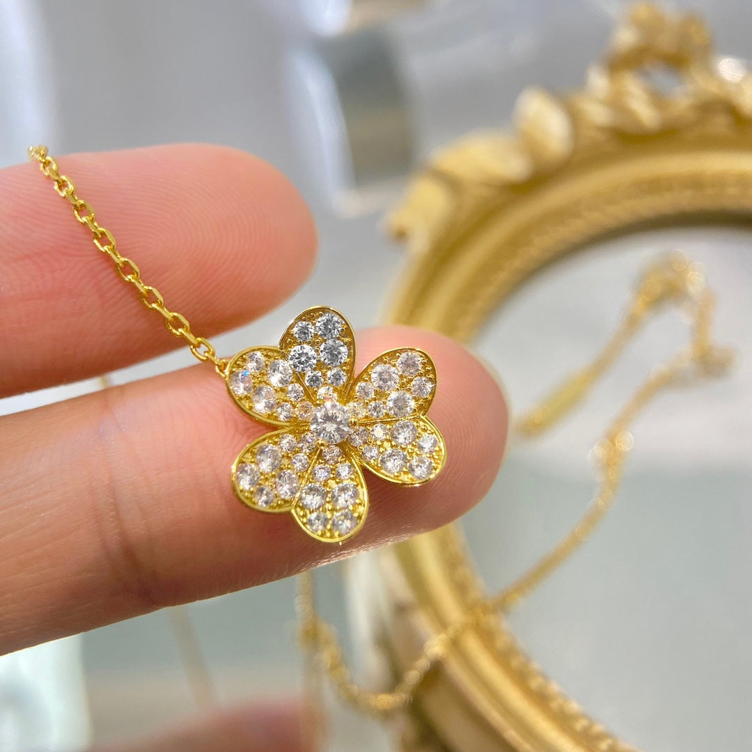[Super CiCi ]BLUMEN-DIAMANT-HALSKETTE