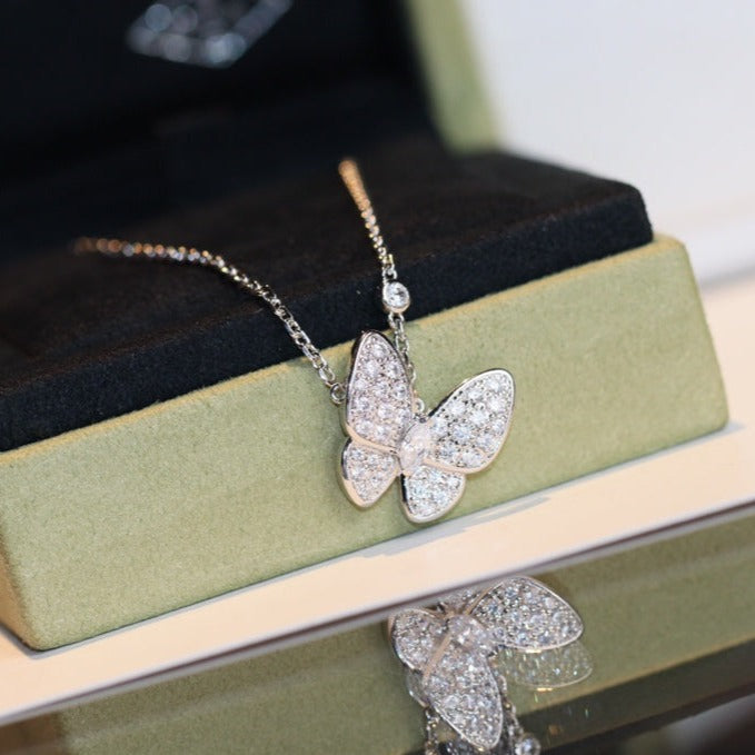 [Super CiCi ]SCHMETTERLING DIAMANT-HALSKETTE
